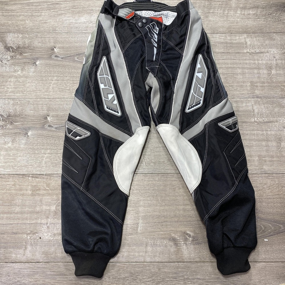 Fly Racing Pants Youth 26 Black Gray 805 Race‎ Pant Motocross MX Leather Offroad